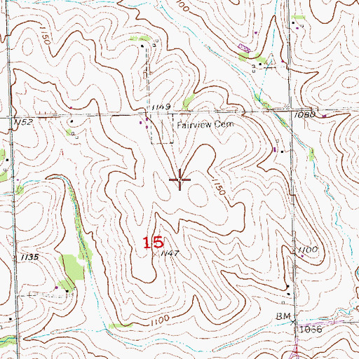 Topographic Map of Fairview (historical), NE