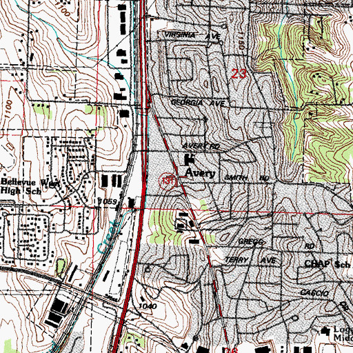 Topographic Map of Avery Post Office (historical), NE