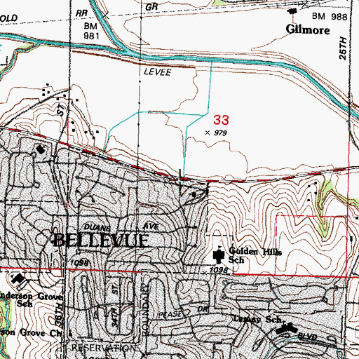 Topographic Map of Bergan Mercy Medical Center Immediate Care Clinic, NE