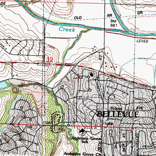 Topographic Map of Creighton Family Health Care Center, NE
