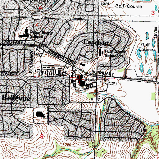 Topographic Map of Ehrling Bergquist Medical Clinic, NE