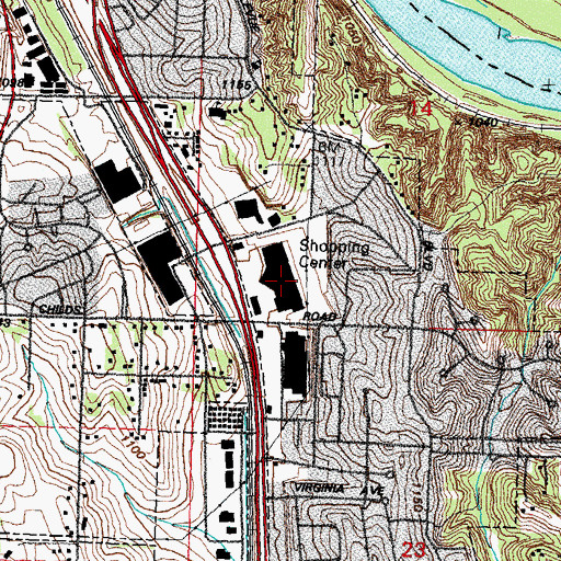 Topographic Map of Bellevue Police Department Southroads Substation, NE