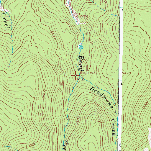 Topographic Map of Deadmans Creek, CO