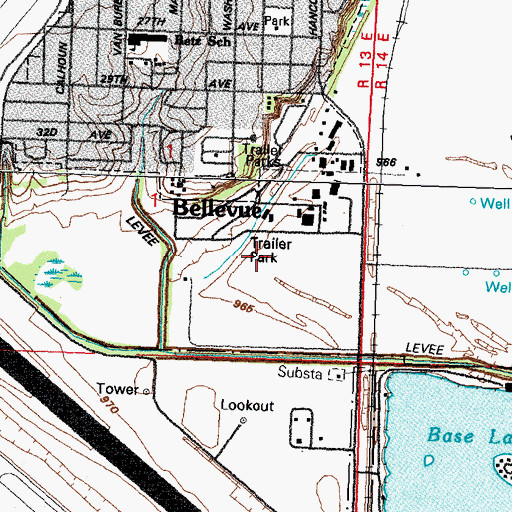Topographic Map of Paradise Park, NE