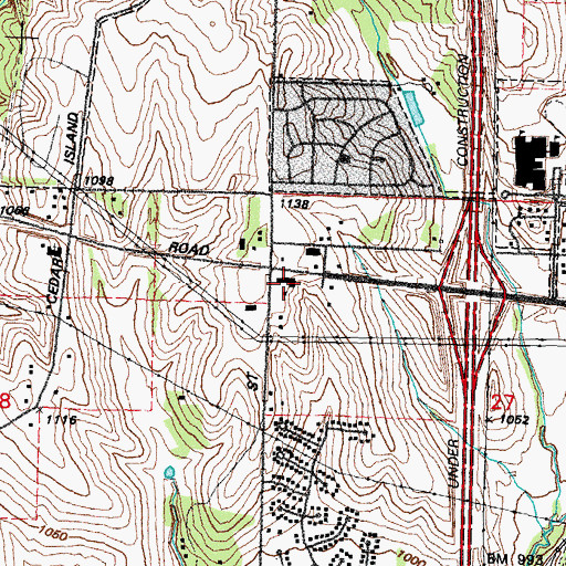 Topographic Map of Cornhusker Plaza, NE
