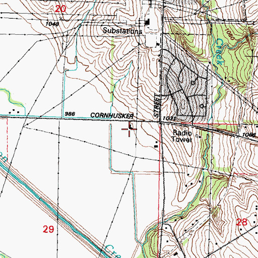 Topographic Map of Harrison Square, NE