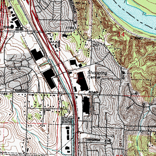Topographic Map of Southroads Mall, NE