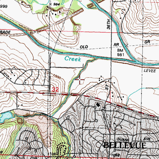 Topographic Map of Twin Creek Plaza, NE