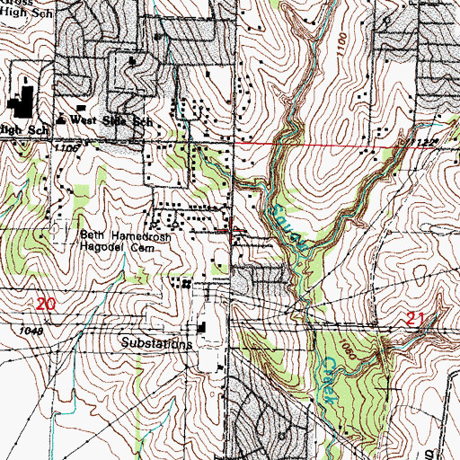 Topographic Map of Bellevue Community Church, NE