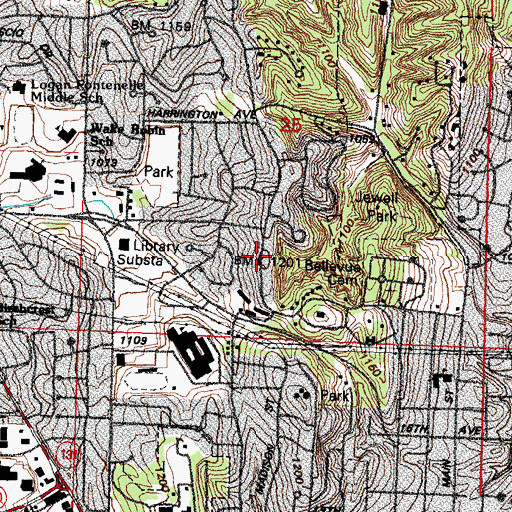 Topographic Map of First Presbyterian Church, NE
