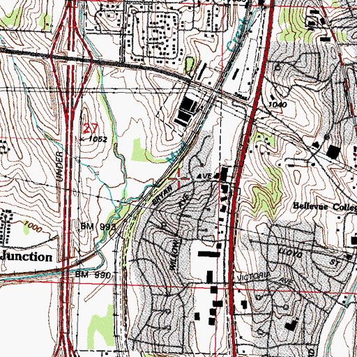 Topographic Map of Jehovahs Witnesses Bellevue Kingdom Hall, NE