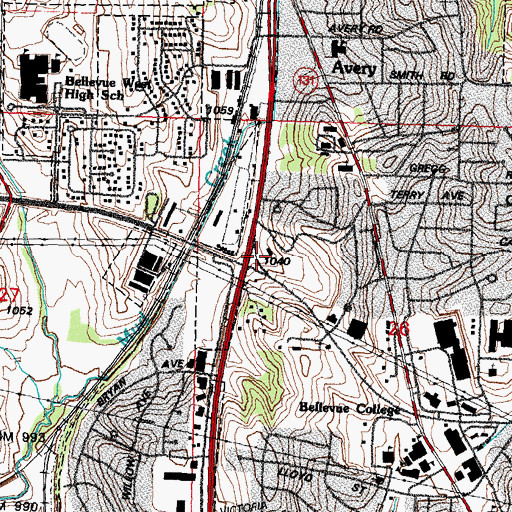 Topographic Map of Calvary Chapel of Omaha, NE
