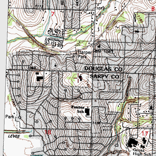 Topographic Map of South Side Assembly of God Church, NE