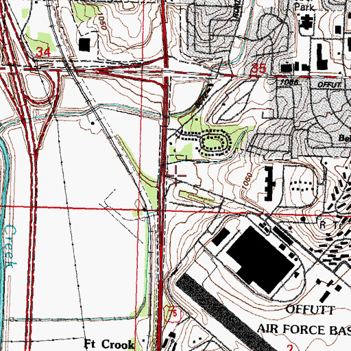 Topographic Map of Zorinsky Air Park, NE