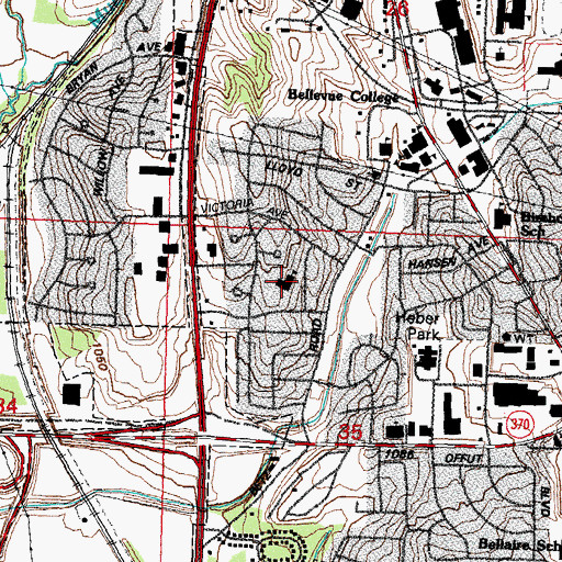 Topographic Map of Twin Ridge Elementary School, NE
