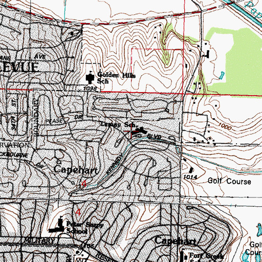 Topographic Map of Lemay Elementary School, NE