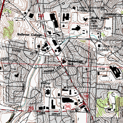 Topographic Map of Birchcrest Elementary School, NE