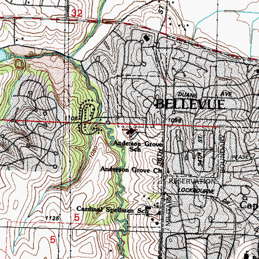 Topographic Map of Anderson Grove Elementary School, NE