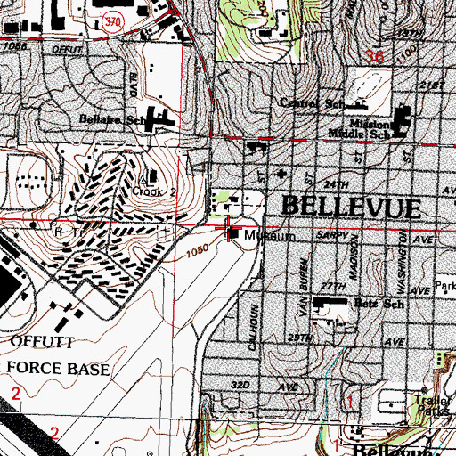 Topographic Map of Sarpy County Historical Museum, NE