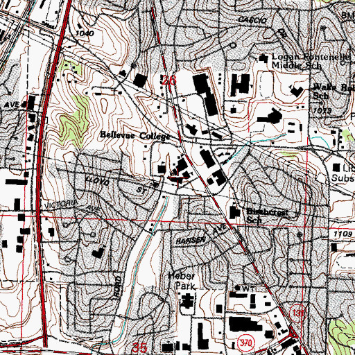 Topographic Map of Gilbert M and Martha H Hitchcock Humanities Center, NE
