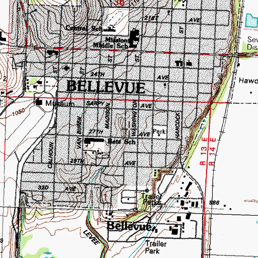 Topographic Map of Thompson Park, NE