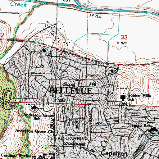 Topographic Map of Golden Hills Park, NE
