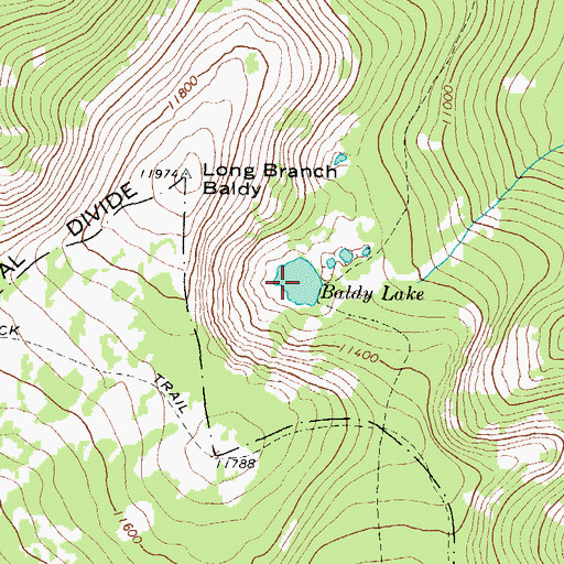 Topographic Map of Baldy Lake, CO