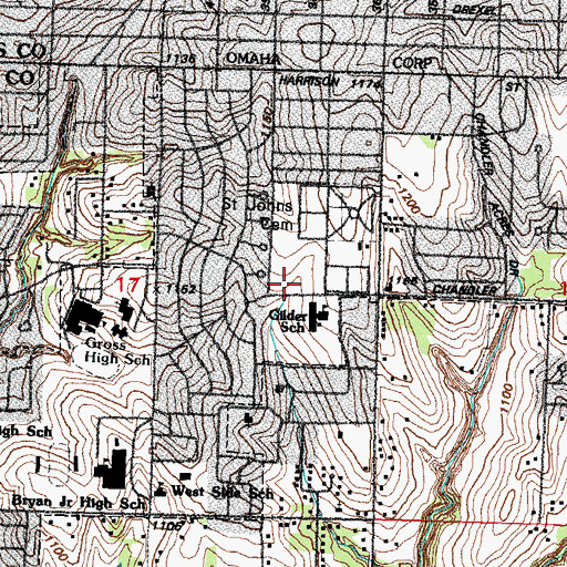 Topographic Map of Gilder Park, NE