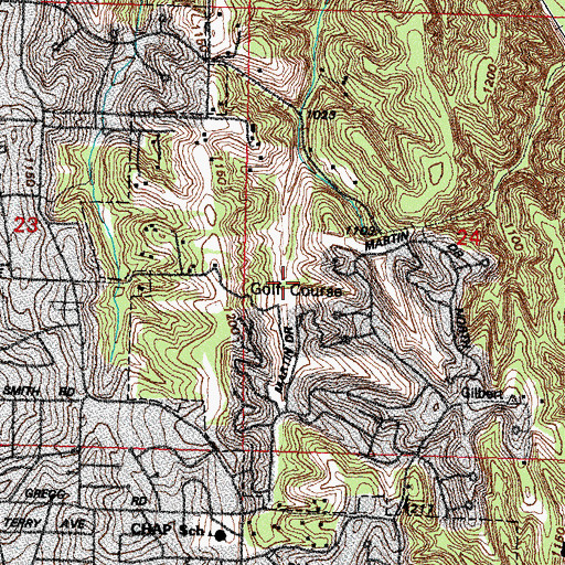 Topographic Map of Fontenelle Hills Country Club, NE