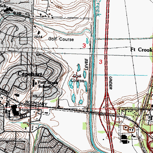 Topographic Map of Willow Lakes Golf Course, NE