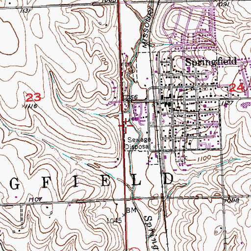 Topographic Map of Sarpy County Fairgrounds, NE