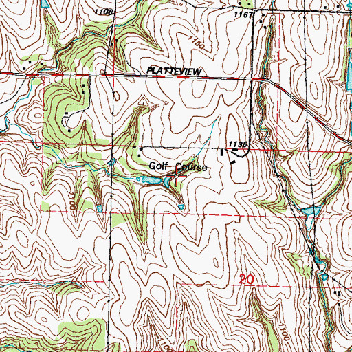 Topographic Map of Platteview Country Club, NE