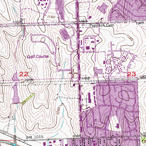 Topographic Map of Papillion Post Office, NE