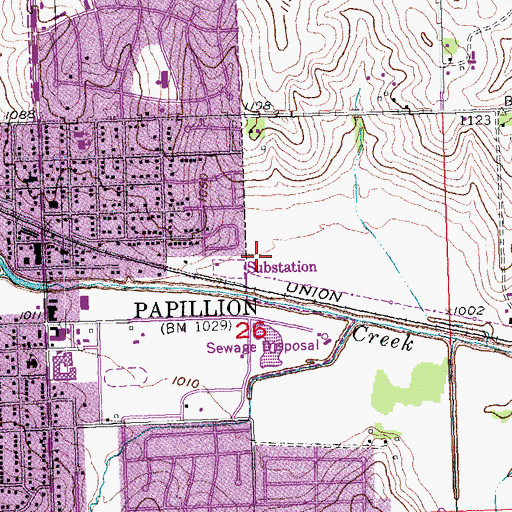 Topographic Map of Papillion Police Department, NE
