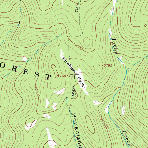 Topographic Map of Firebox Park, CO