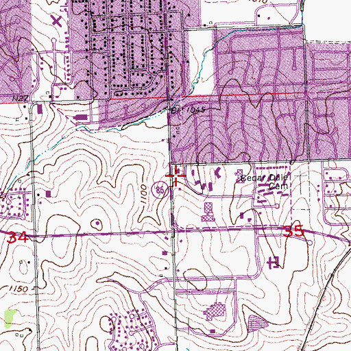 Topographic Map of Alegent Health First Health Physicians Center, NE