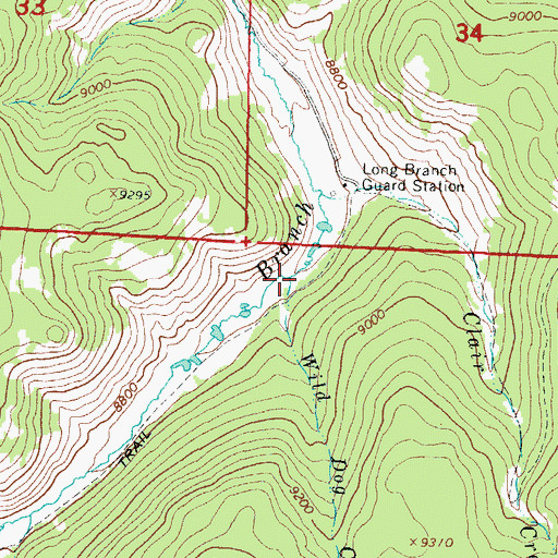 Topographic Map of Wild Dog Creek, CO