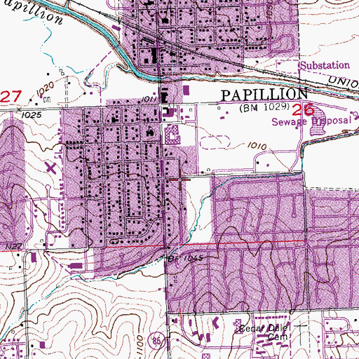 Topographic Map of First Baptist Church, NE