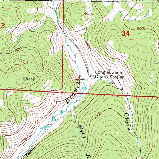 Topographic Map of Clair Creek, CO