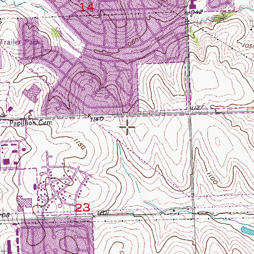 Topographic Map of Hickory Hill Elementary School, NE