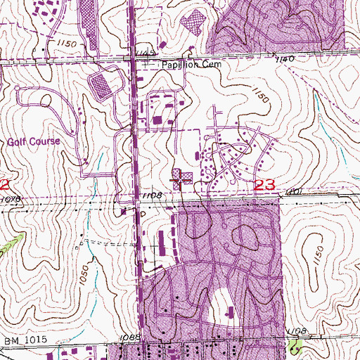 Topographic Map of Papillion - La Vista Senior High School, NE