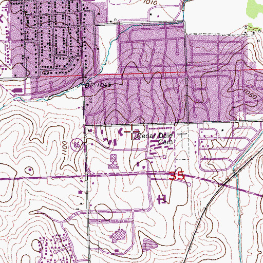 Topographic Map of Carriage Hill Elementary School, NE