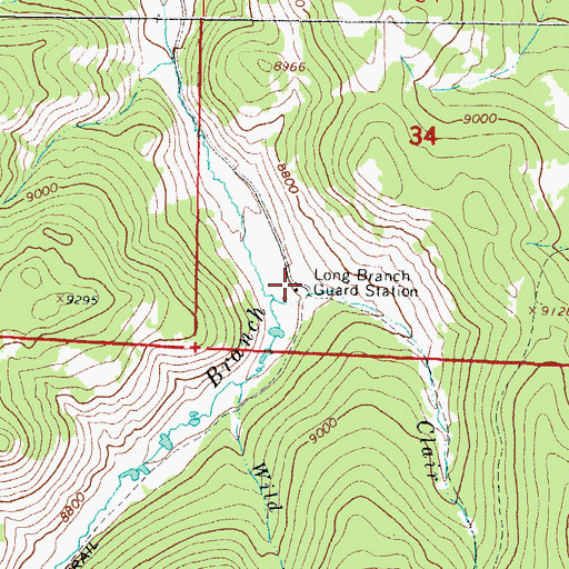 Topographic Map of Long Branch Guard Station, CO
