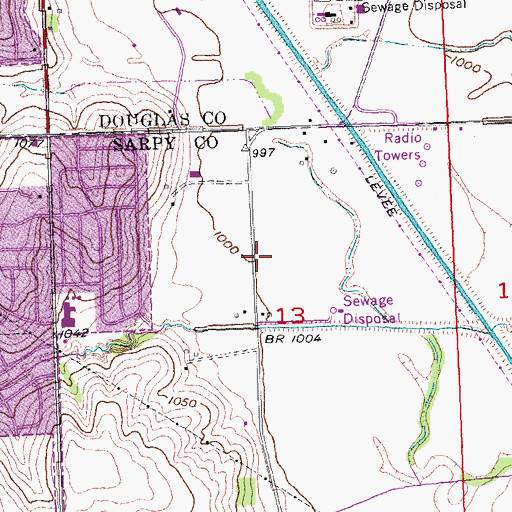 Topographic Map of La Vista Sports Complex, NE