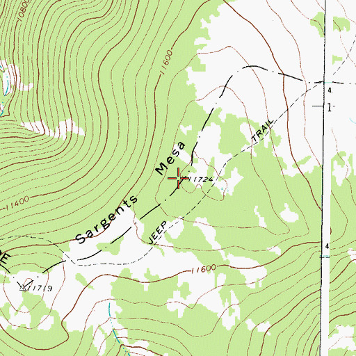 Topographic Map of Sargents Mesa, CO