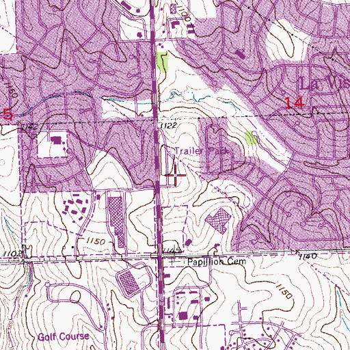 Topographic Map of Brentwood Crossing, NE