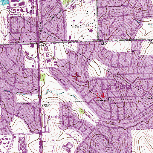 Topographic Map of La Vista West Elementary School, NE