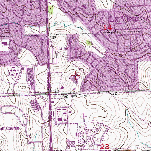 Topographic Map of La Vista Junior High School, NE