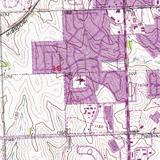 Topographic Map of Parkview Heights Elementary School, NE