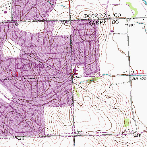 Topographic Map of G Stanley Hall Elementary School, NE